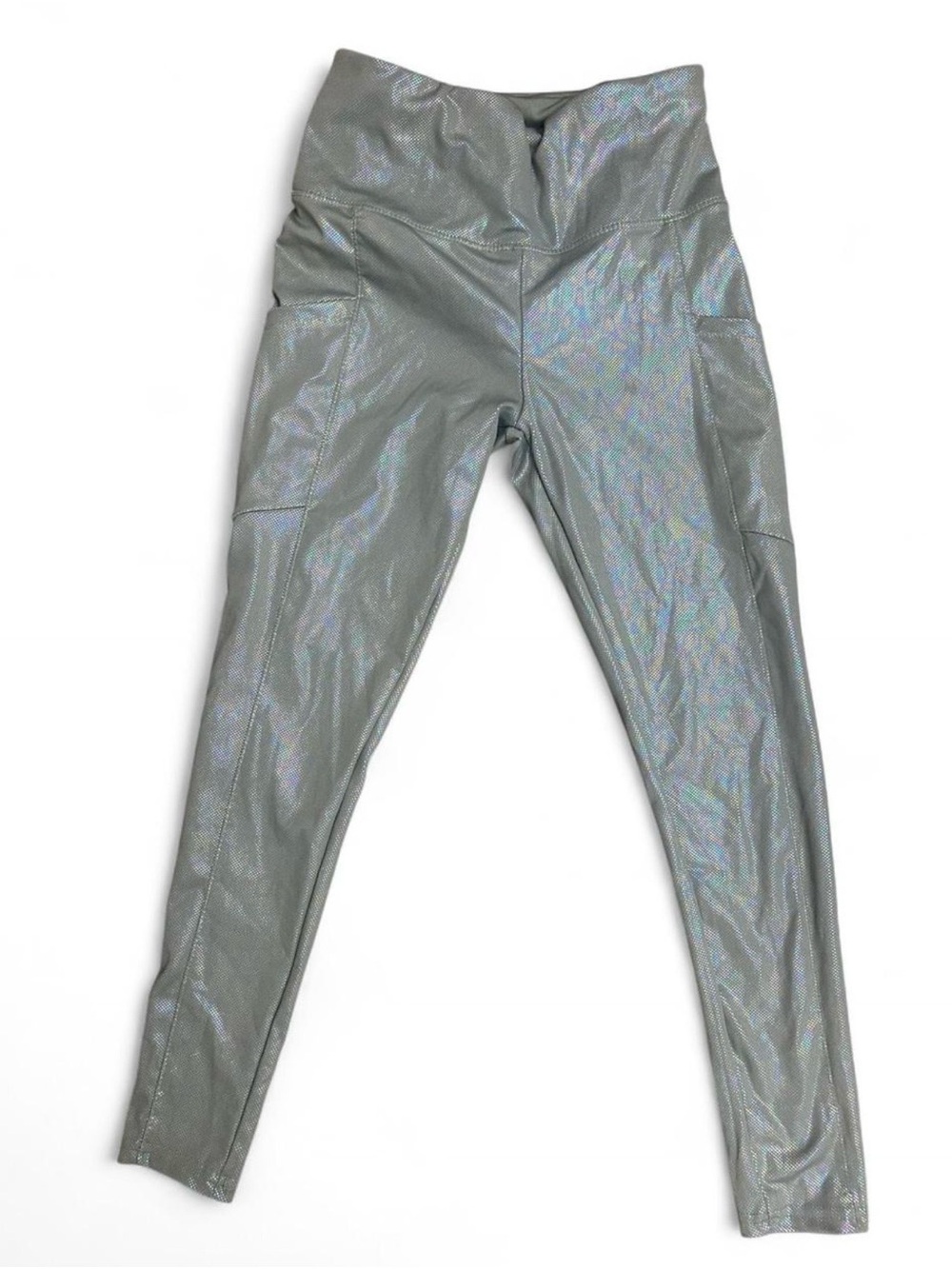 Shoactive Womens silver / gray holographic leggings Size Medium